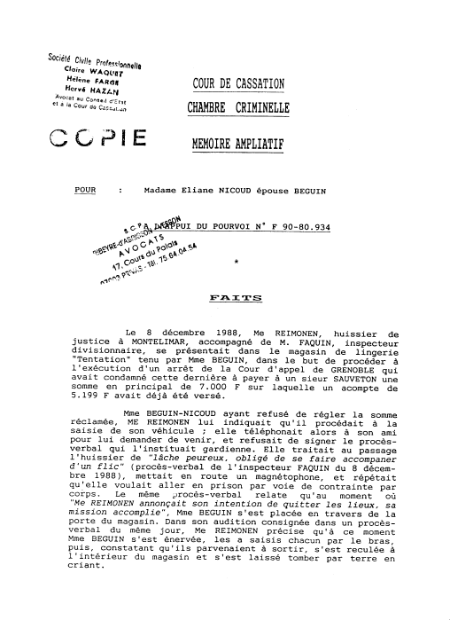 M￯ir ampliatif de la SCP. Waquet