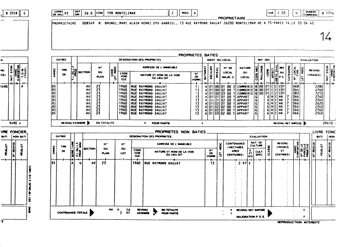 16/05/1994 - Extraits du cadastre de Mont�limar