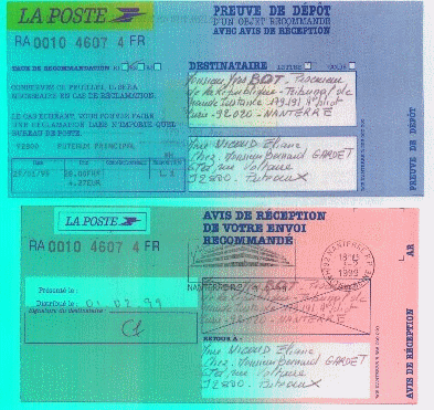 A.R. de ma lette � Yves BOT, le Procureur de la R�publique 