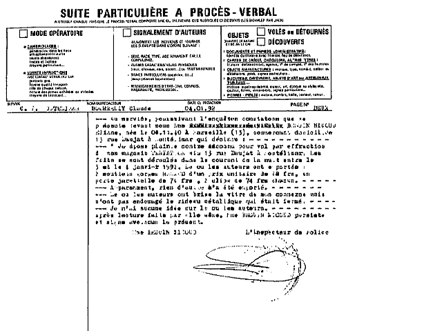 P.V .Inspecteur BOURRELY Claude