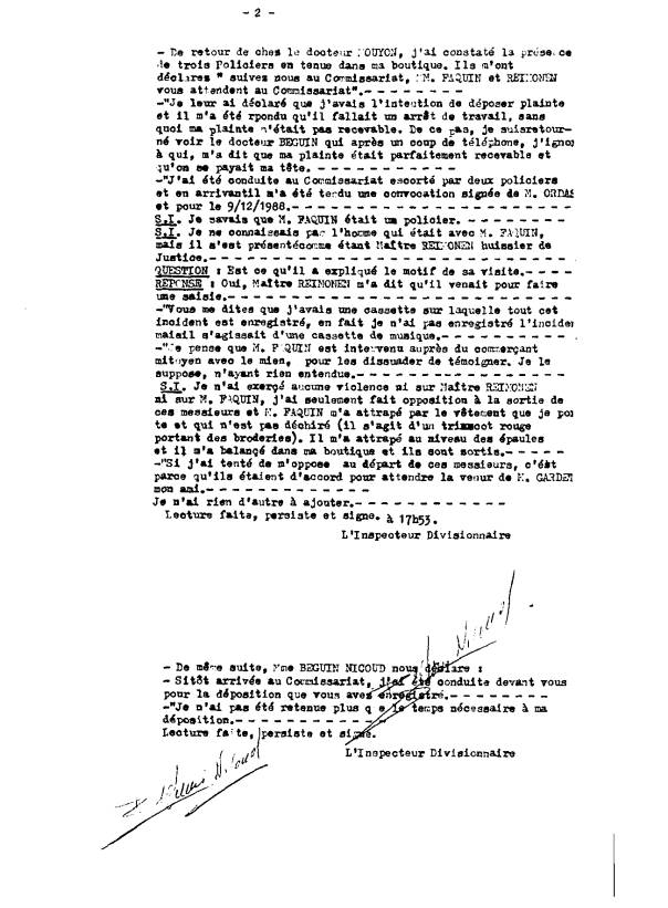 P.V. du 08 DEC. 1988 ﾱ7:35 ￡bli par : Roland ORDAS assist￤u commissaire ORFEUIL Michel